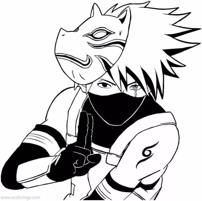 Coloriage Kakashi Hatake Anime dessin gratuit à imprimer