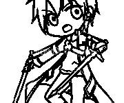 Coloriage Kirito Héro de Manga