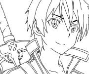 Coloriage Kirito H&eacute;ros de Manga