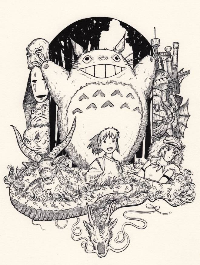 Coloriage et dessins gratuits M️anga Miyazaki  à imprimer