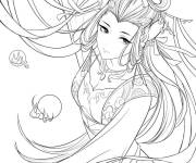 Coloriage  manga Enchanteresse