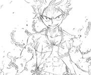 Coloriage Natsu Dragneel de la Manga Fairy Tail 