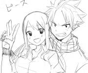 Coloriage Natsu et Lucy Anime
