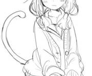 Coloriage neko Chat Anime 