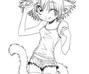 Coloriage Neko Manga Japonaise