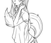 Coloriage Oreilles de chat de Manga