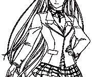 Coloriage Rosario+Vampire Lin&eacute;aire 