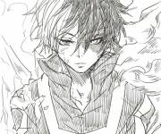 Coloriage Todoroki Shoto Personnage Manga