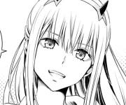 Coloriage Zero Two H&eacute;ro&iuml;ne Anime 