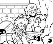 Coloriage Aventure de Mario et princesse Peach