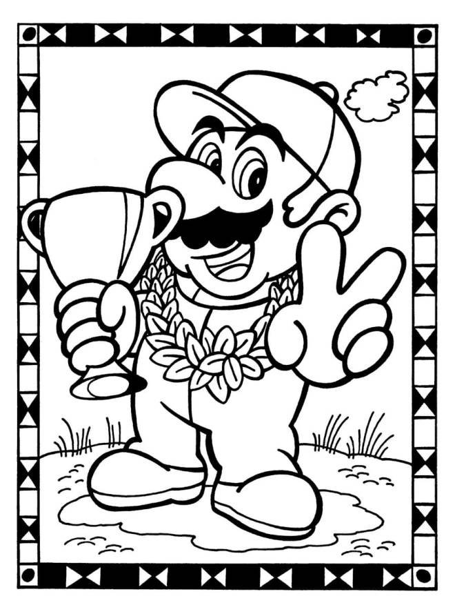 Coloriage et dessins gratuits Champion Super Mario Bros  à imprimer