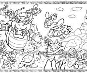 Coloriage La bataille a commencé, ou est Super Mario?