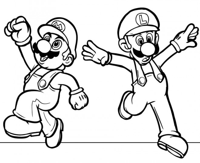 Coloriage Luigi et Mario 7 dessin gratuit à imprimer