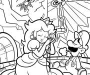 Coloriage Mario amoureux de Peach