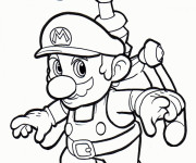 Coloriage Mario Bros en volant