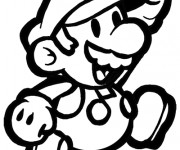 Coloriage Mario en souriant