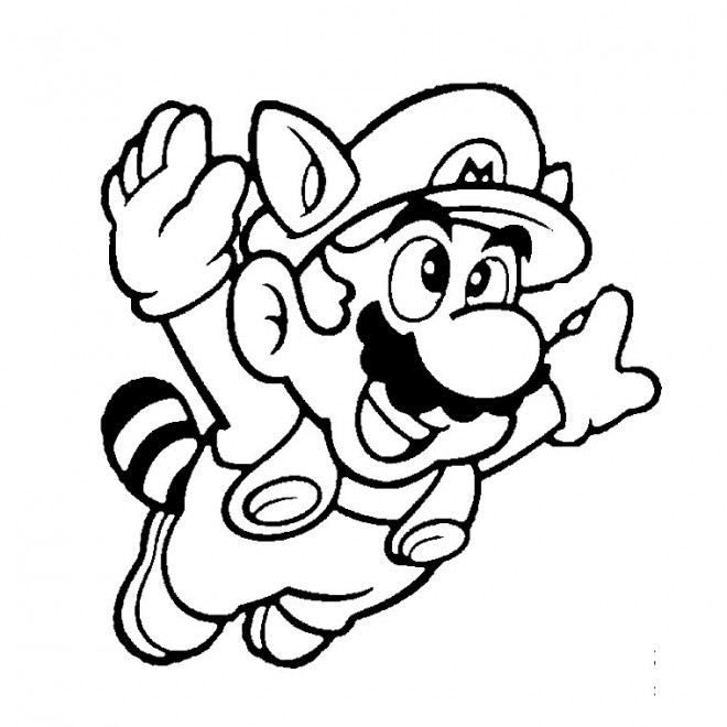 Coloriage Mario en volant dessin gratuit à imprimer