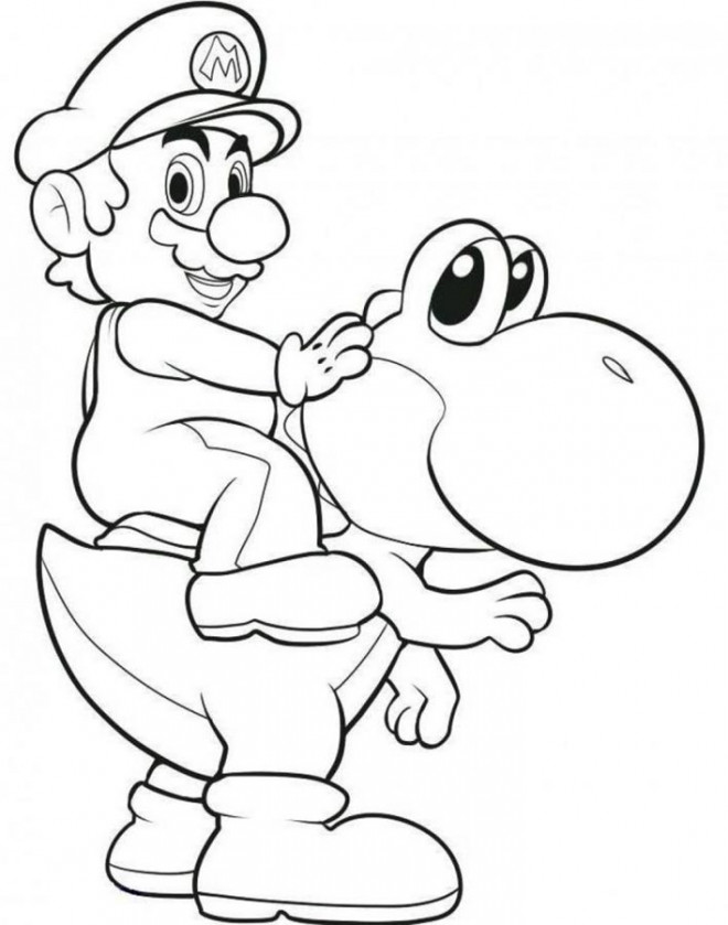 Coloriage et dessins gratuits Mario et Yoshi à imprimer