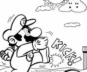 Coloriage et dessins gratuit Mario kick Koopa à imprimer