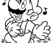 Coloriage Mario l'amoureux chante
