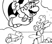 Coloriage et dessins gratuit Mario s'envole facile à imprimer