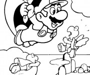 Coloriage Mario s'envole facile