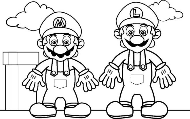 Coloriage et dessins gratuits Modèle Mario Bros à imprimer