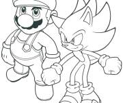 Coloriage Sonic et Mario à la recherche de la princesse