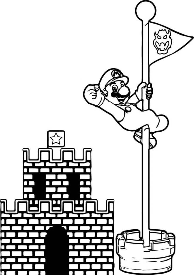 Coloriage et dessins gratuits Super Mario passe le stage à imprimer