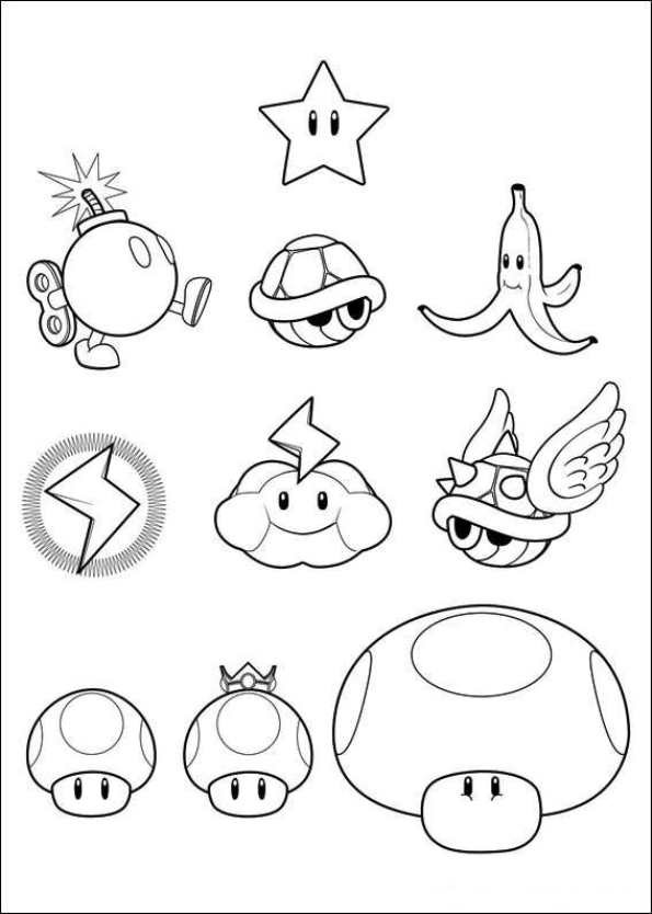 Coloriage Mario Champignon Gratuit A Imprimer