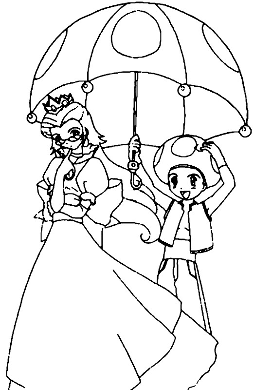 Coloriage De Princesse Peach A Imprimer