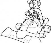 Coloriage Mario Kart stylisé
