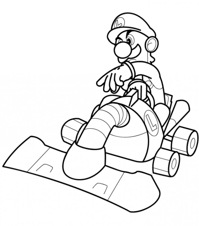 Coloriage et dessins gratuits Mario Kart stylisé à imprimer