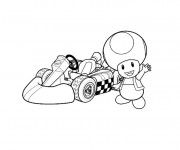 Coloriage et dessins gratuit Mario Kart Toad à imprimer