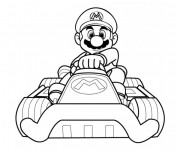 Coloriage et dessins gratuit Mario Karting à imprimer
