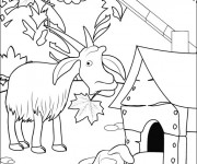 Coloriage la ch&egrave;vre personnage de Masha et Mikcha