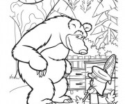 Coloriage Masha et le bon ours Michka