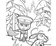 Coloriage et dessins gratuit Masha sur son vélo en couleur à imprimer