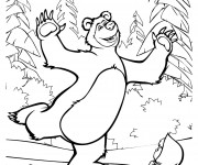 Coloriage Ours de cirque Michka dessin
