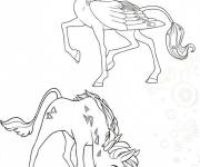 Coloriage Deux licornes merveilleuse de Mia et moi