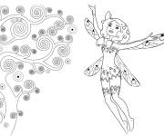 Coloriage La belle f&eacute;e de cartoon Mia en volant