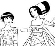 Coloriage La reine Mayla avec Mo Mia et moi