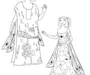 Coloriage Le roi et la reine Ray et Mayla de Mia et moi