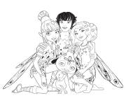 Coloriage Les personnages principaux de Mia et moi prennent une photo