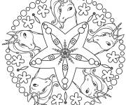 Coloriage Licorne Oncho mandala imprimable