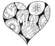Coloriage Logo de Mia et moi dans un c&oelig;ur