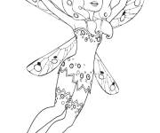 Coloriage Mia en volant et on ouvrant ses bras