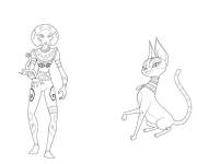 Coloriage Soldat de Panthea et le chat Ziggo