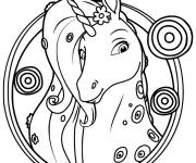 Coloriage T&ecirc;te de licorne Onchoa de Mia et moi