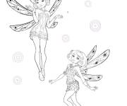 Coloriage Yuko et Miyu en volant de Mia et moi